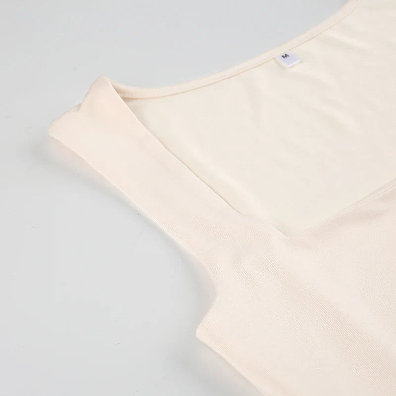 Darlingaga Casual Square Neck Fitness Summer Bodysuit Women Sleeveless Solid Basic One Piece Bodies Sporty Sexy Rompers Outfits