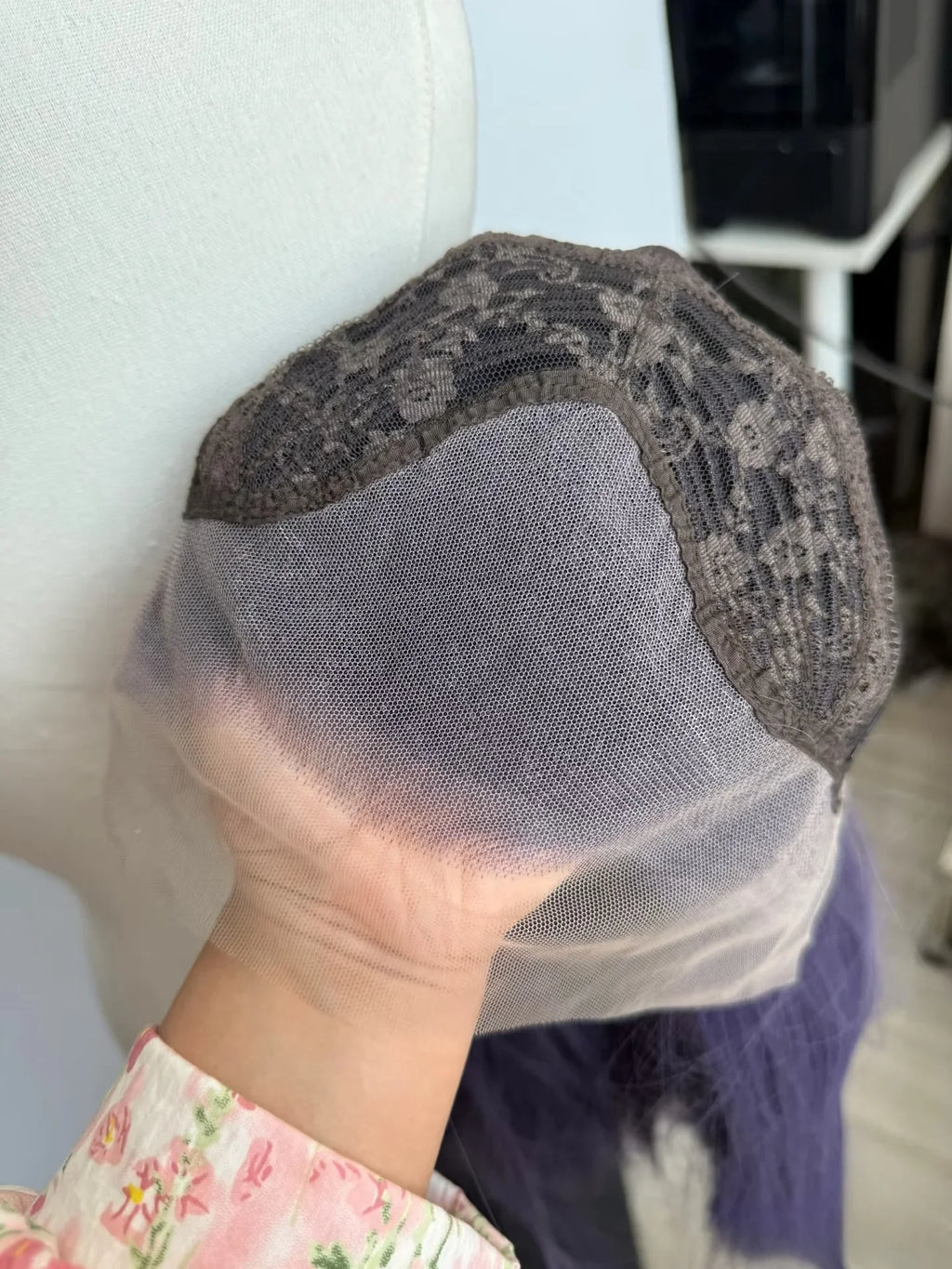 Ashely Light Purple Wig Special Grey-purple Lace Front Wigs 26inch long straight 13*4 Synthetic Lace Wigs for Cosplay Daily Use