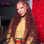 30 36Inch 99J Burgundy 13x6 Hd Lace Frontal Human Hair for women Red Colored 13x4 Transparent Lace Curly deep wave frontal wig