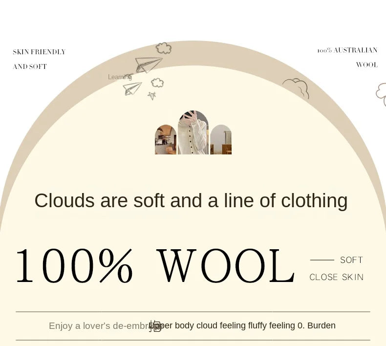 100 Merino Wool Knitted V-neck Sweater Women's Top Loose Korean Version Fashionable Versatile Autumn And Winter Cashmere Sweater