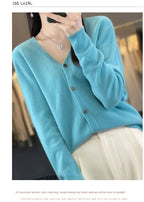 100 Merino Wool Knitted V-neck Sweater Women's Top Loose Korean Version Fashionable Versatile Autumn And Winter Cashmere Sweater