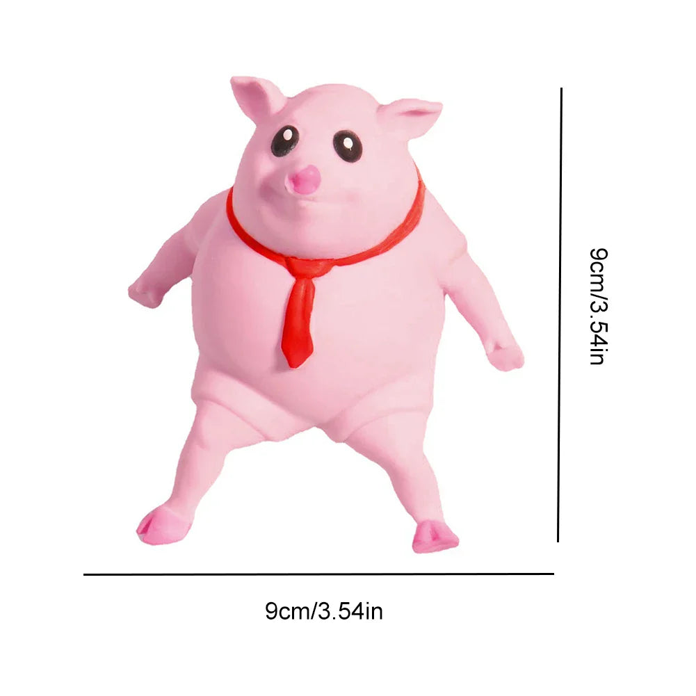 Cartoon Toy Pig Stretch Creative Sensory Toy Rebound Pig Stress Relief Toy Funny Squeeze Soft Pig Toy for Girls Boys