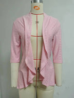 2024 Summer Fashion Ladies Hollow Out Cardigan Boho Tops Women Beach Outwear Casual Three Quarter Sleeve Sunscreen Shirt