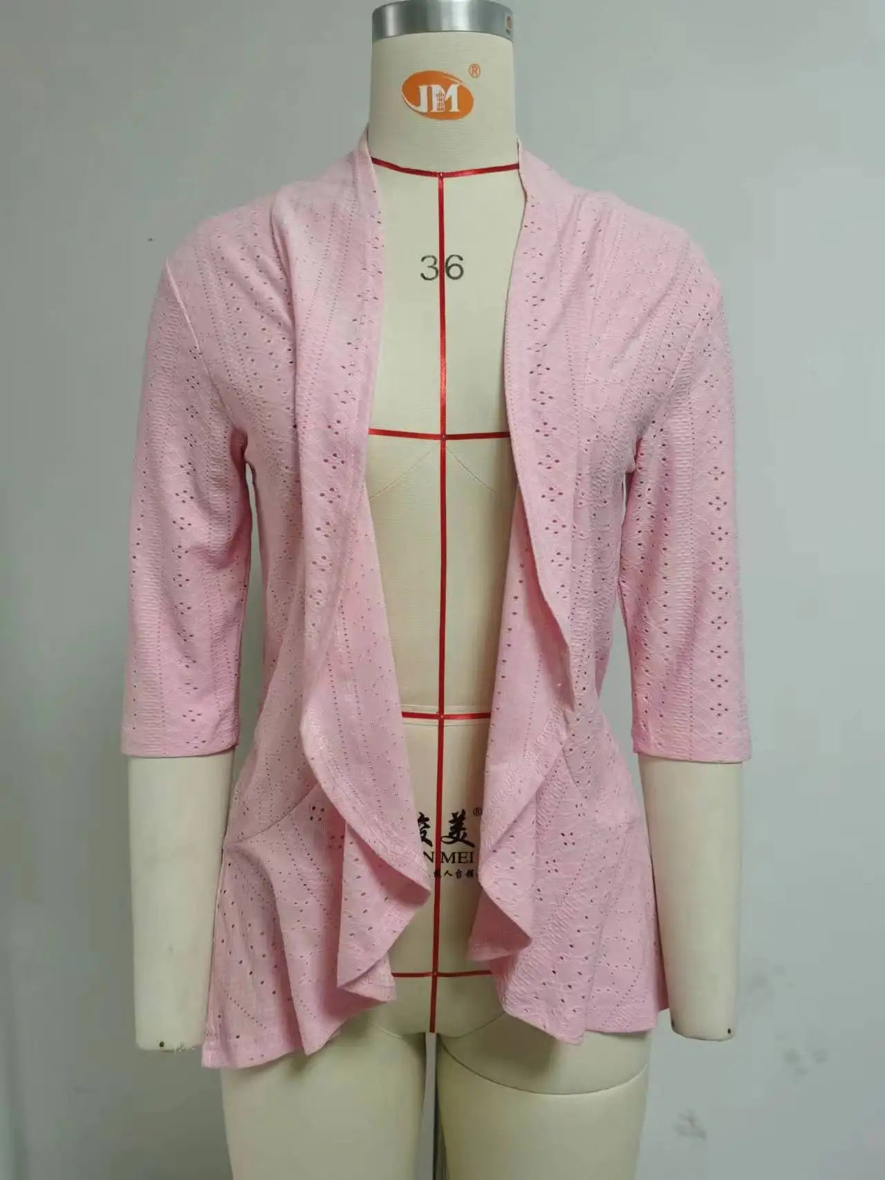 2024 Summer Fashion Ladies Hollow Out Cardigan Boho Tops Women Beach Outwear Casual Three Quarter Sleeve Sunscreen Shirt