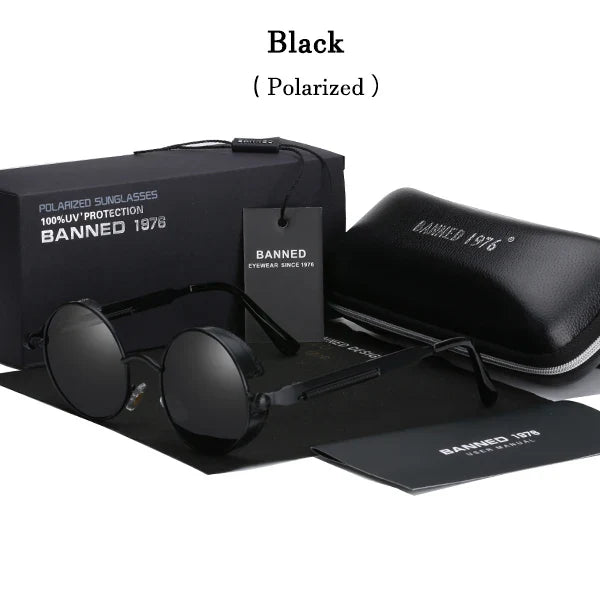 2022 HD Polarized Round Metal Sunglasses UV400 Men's Sun glasses Feminin Women's Vintage Gafas De Sol Metal Goggles With box