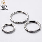 316L Stainless Steel Zircon CZ Hinged Segment Nose Septum Clicker Ring Round Earrings Hoops Ear Tragus Helix Piercing Jewelry