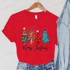 Christmas Lights Xmas Tree Print Fashion Graphic Women Tops Women Tshirt Tee Funny Christmas Party Aesthetic Shirt Camisas Mujer