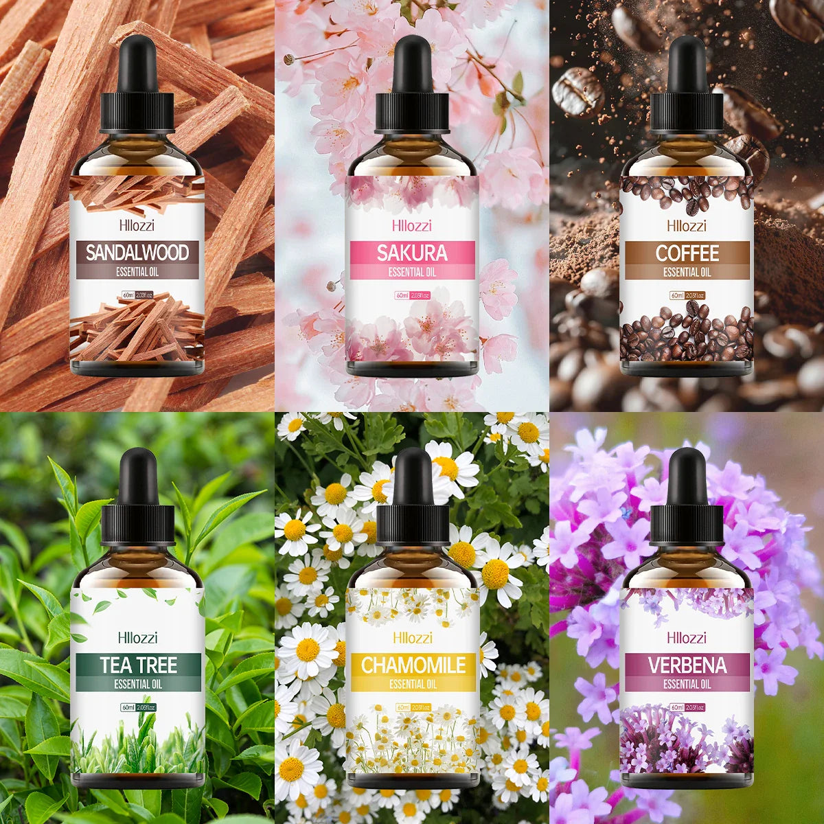 60ml Agarwood-Cedarwood-Vetiver-Pine Palm-Ocean-Sweet Tobacco-Black CastorAromatherapy Essential Oils Aromatherapy Essentia