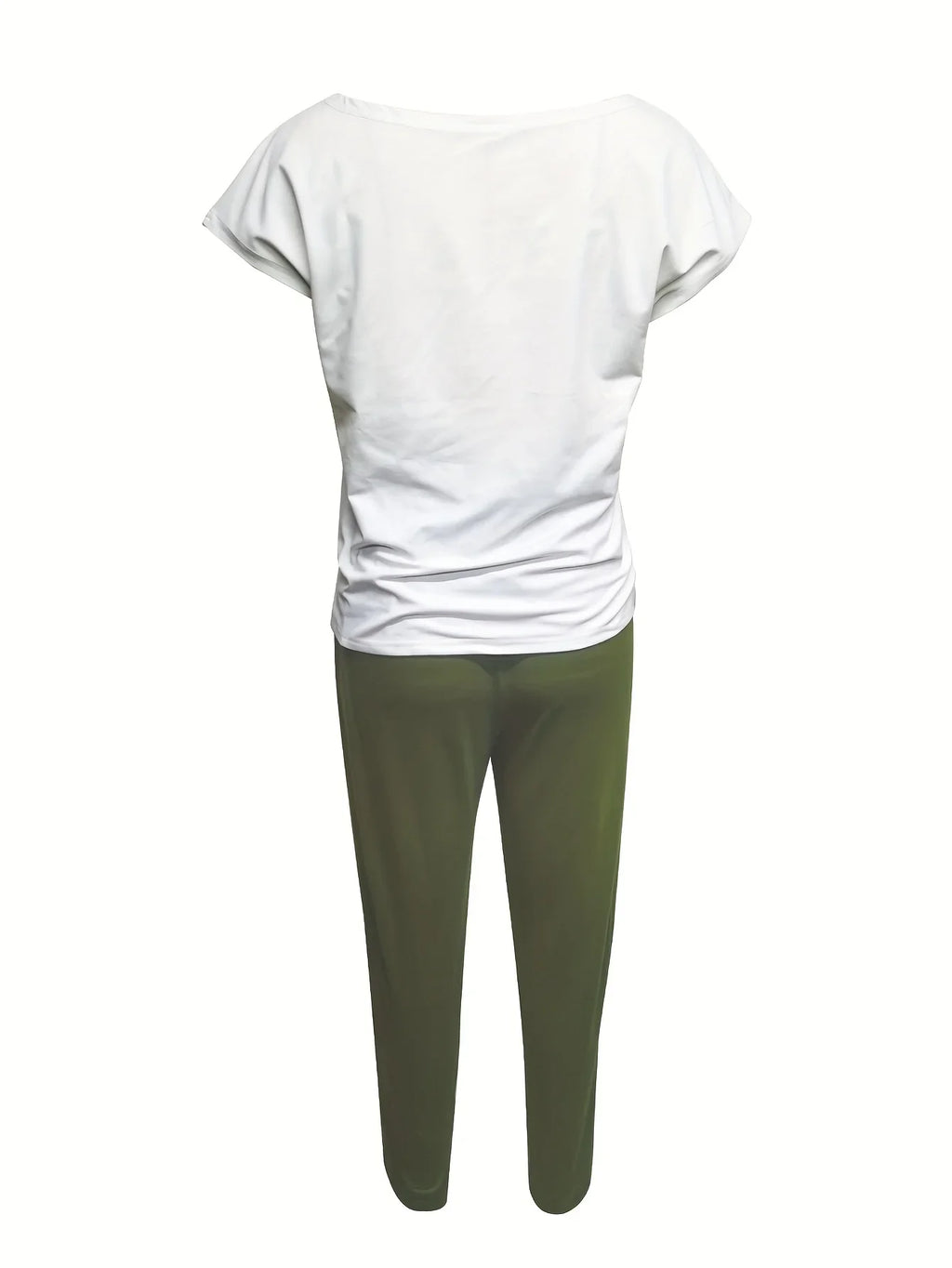 Casual Letter Print Short Sleeve T-Shirt and Long Pants Two-Piece Set