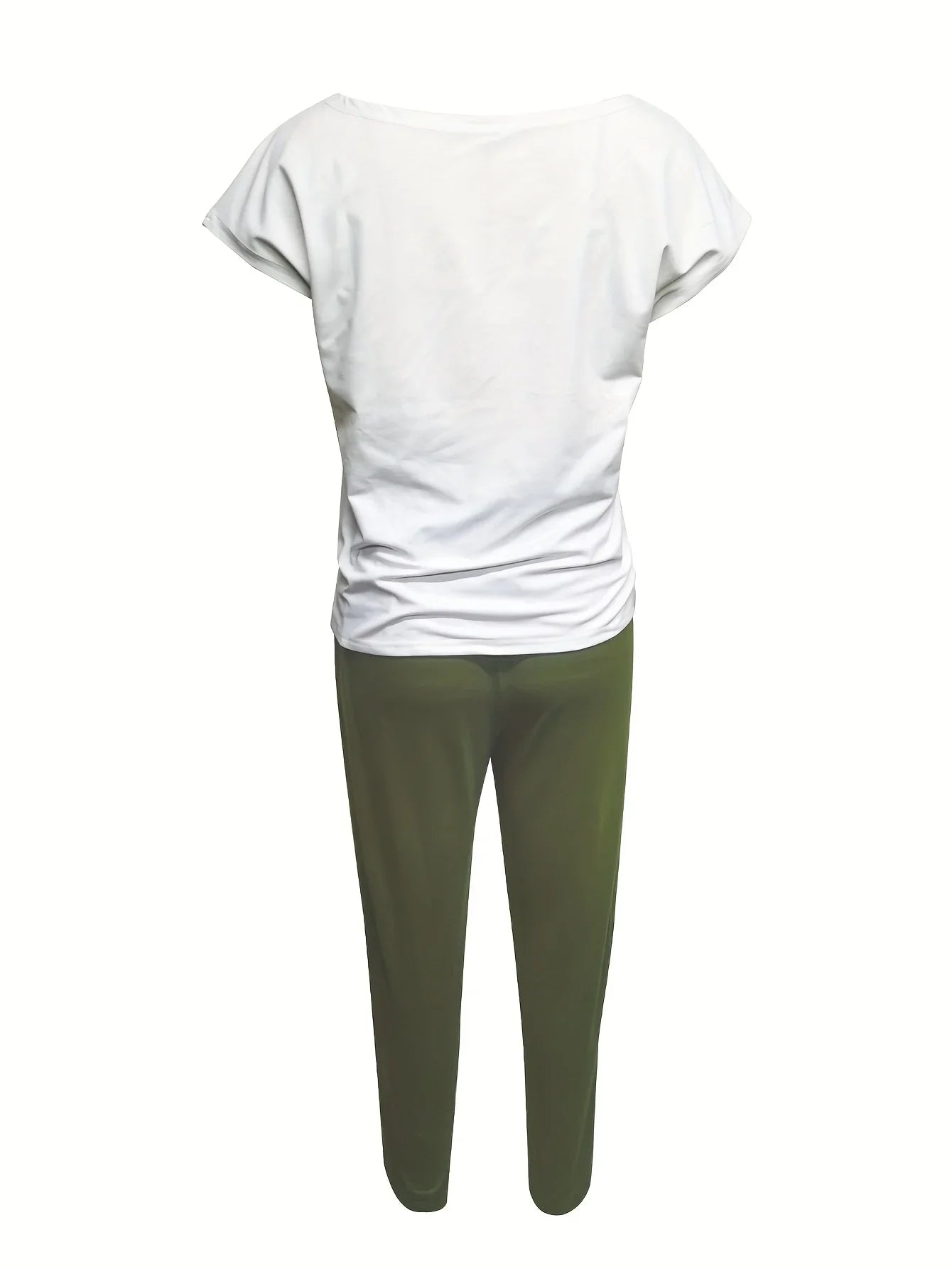 Casual Letter Print Short Sleeve T-Shirt and Long Pants Two-Piece Set