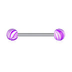 1PCS/4PCS Nipple Tongue Rings Straight Barbell 14G Stainless Steel Belly Button Rings Nipplerings Body Piercing Jewelry Purple