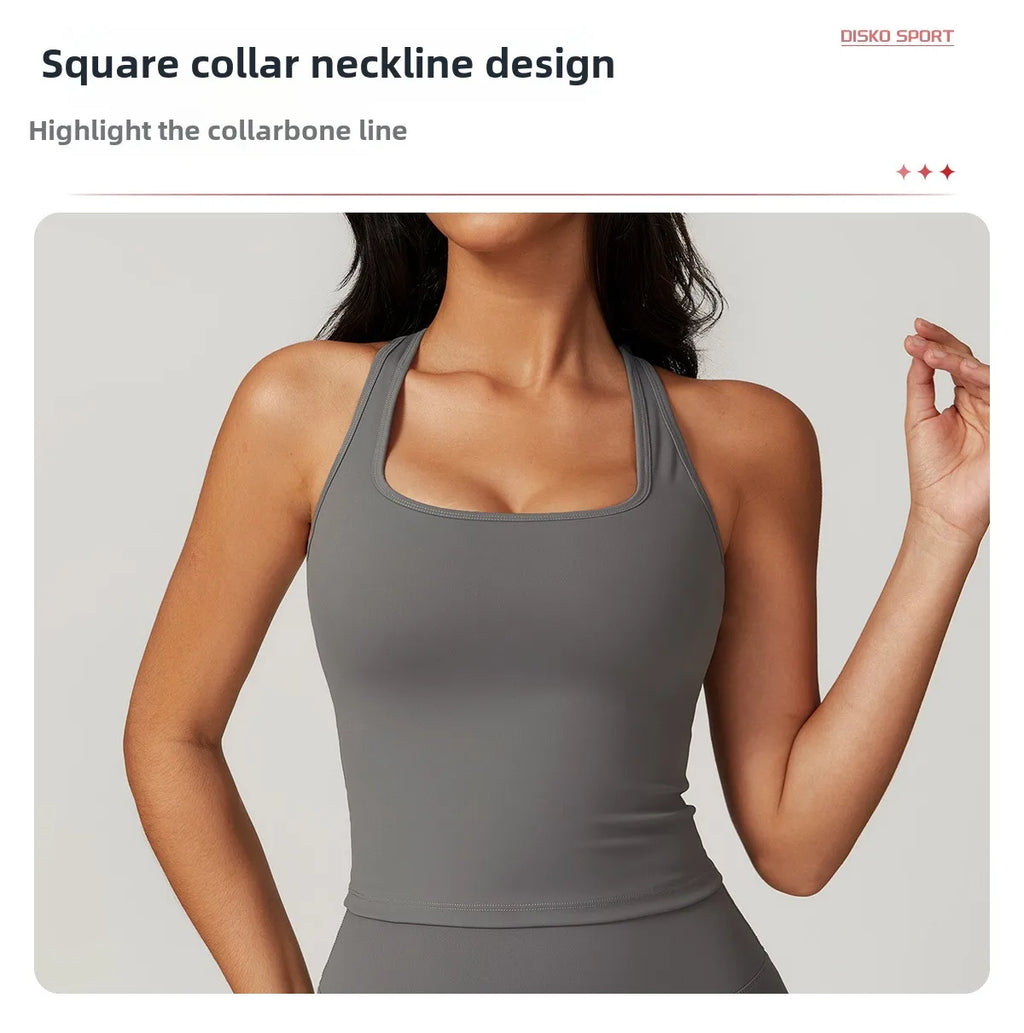 Custom LOGO women's beautiful back tight yoga set quick-drying high waist hip lift running fitness sports skirt 2-piece set