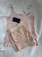 Blue Striped Tank Shorts Pajama Set Women Summer Sleeveless Crop Top+Elastic Waist Straight Short Pant Cotton Home 2 Piece Sets