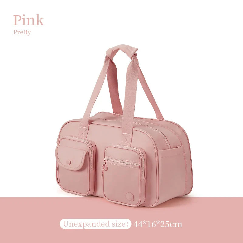 AJI Women Travel Bag Nylon Handheld Travel Bag Carry On Luggage Bag Large Capacity Weekender Gym Sport Holdall Overnight Bag