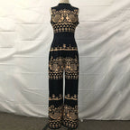 Elegant Women Wide Leg Long Juumpsuit 2024 Spring Summer Fashion Printed Sleeveless Casual Holiday Bodysuits Jumpsuits Trousers