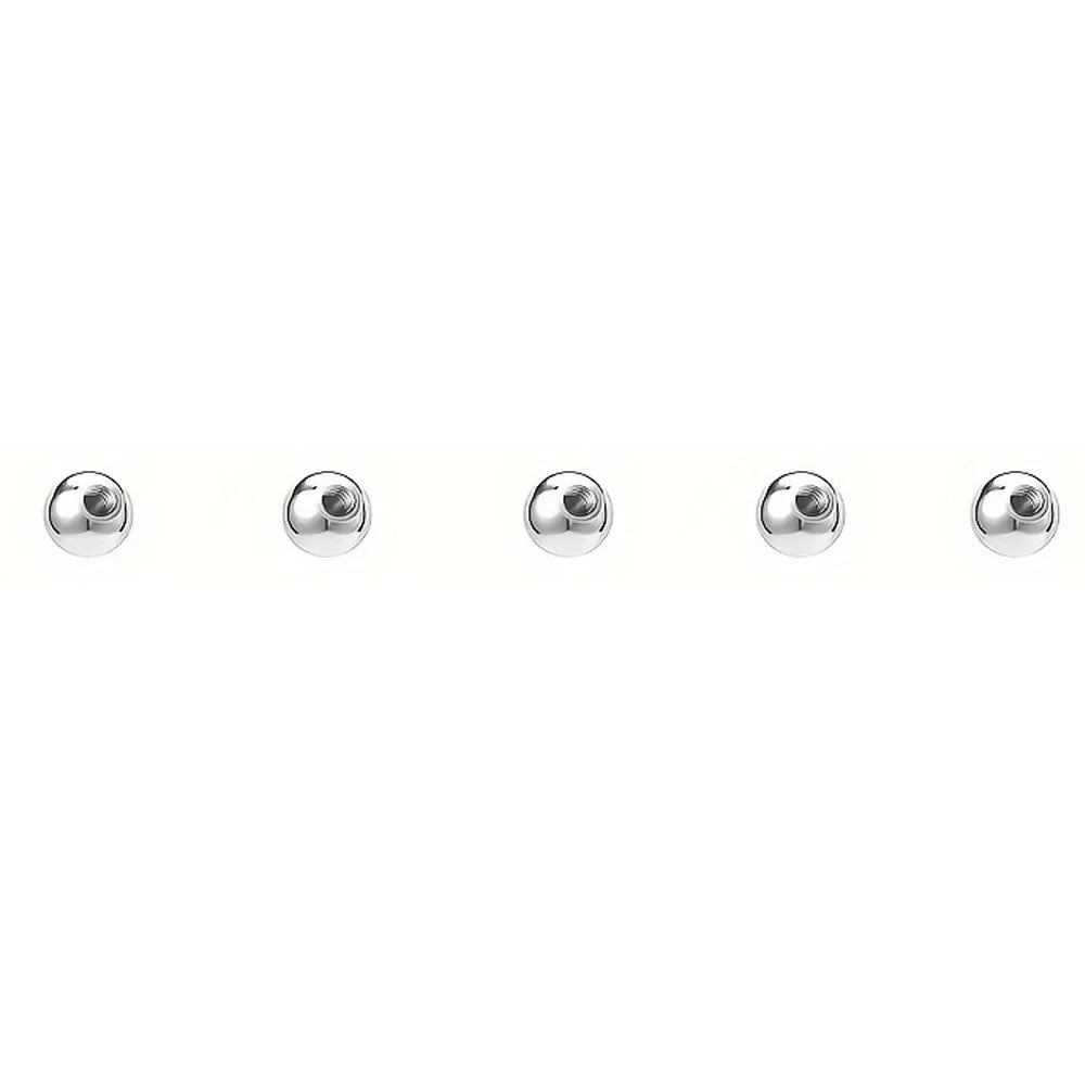 5pcs Spikes Punk Fashion Stainless Steel Lip Stud Earrings For Daily Detachable Replaceable Ball Piercing Jewelry For Men