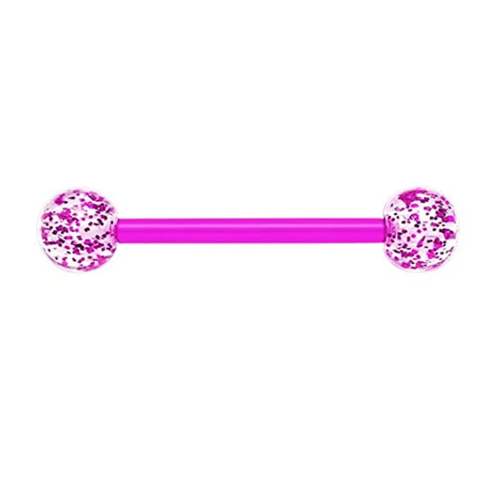 1PCS/4PCS Nipple Tongue Rings Straight Barbell 14G Stainless Steel Belly Button Rings Nipplerings Body Piercing Jewelry Purple