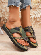 2025 Summer Women Slippers Platform Sandals Fashion Open Toe Shoes Slip on Colorful Beach Shoe Ethnic Style Lightweight Slippers