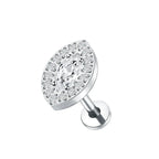 1PC Titanium Zircon Star Flower Labret Piercing for Women Cartilage Tragus Daith Helix Stud Earring Body Jewelry