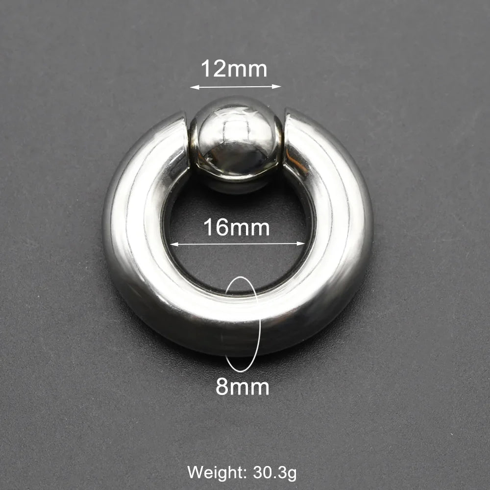 1Pc Large Gauges Stainless Steel CAPTIVE SPRING BEAD RING for Septum Piercing BCR Nose Ring Hoop Expander Earlobe Earrings 00G