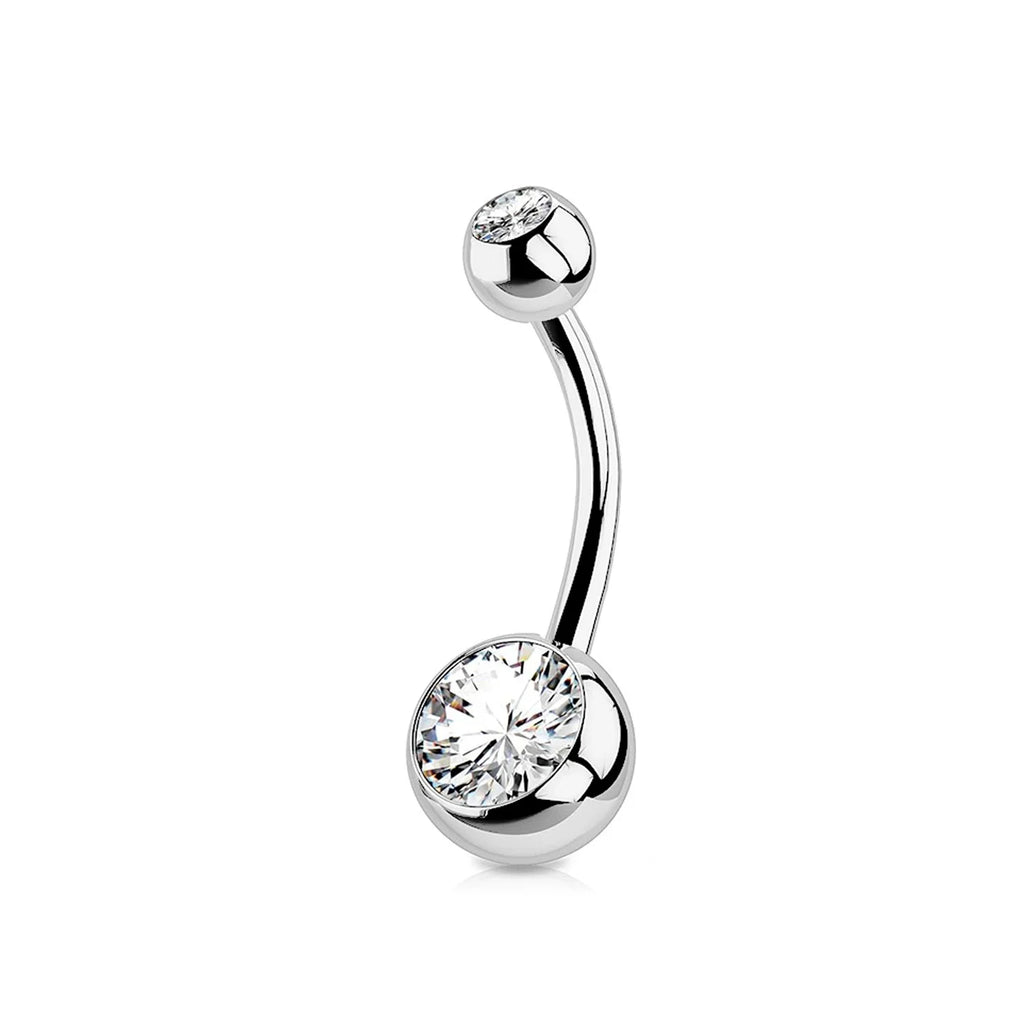 1PC G23 Titanium Crystal Gem Curved Barbell Rings Belly Button Navel Rings Piercings Nombril Ombligo Piercing Charming Jewelry