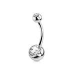 1PC G23 Titanium Crystal Gem Curved Barbell Rings Belly Button Navel Rings Piercings Nombril Ombligo Piercing Charming Jewelry