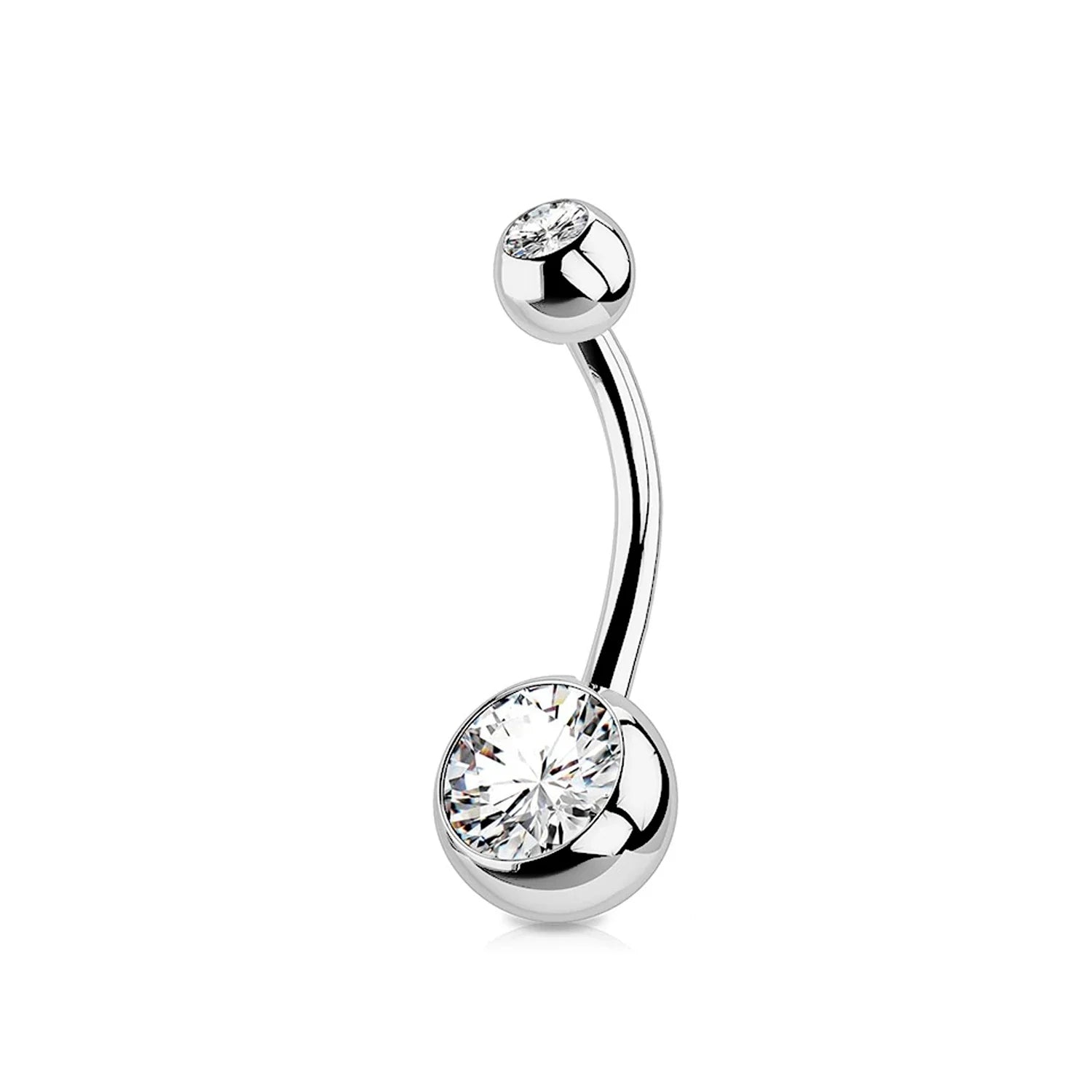 1PC G23 Titanium Crystal Gem Curved Barbell Rings Belly Button Navel Rings Piercings Nombril Ombligo Piercing Charming Jewelry