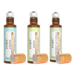 EUQEE 3PCS Fragrance Oils Roll-On Long Lasting Scent Coconut & Vanilla White Musk Baby Powder Fresh Linen Oud Wood Amber Romance