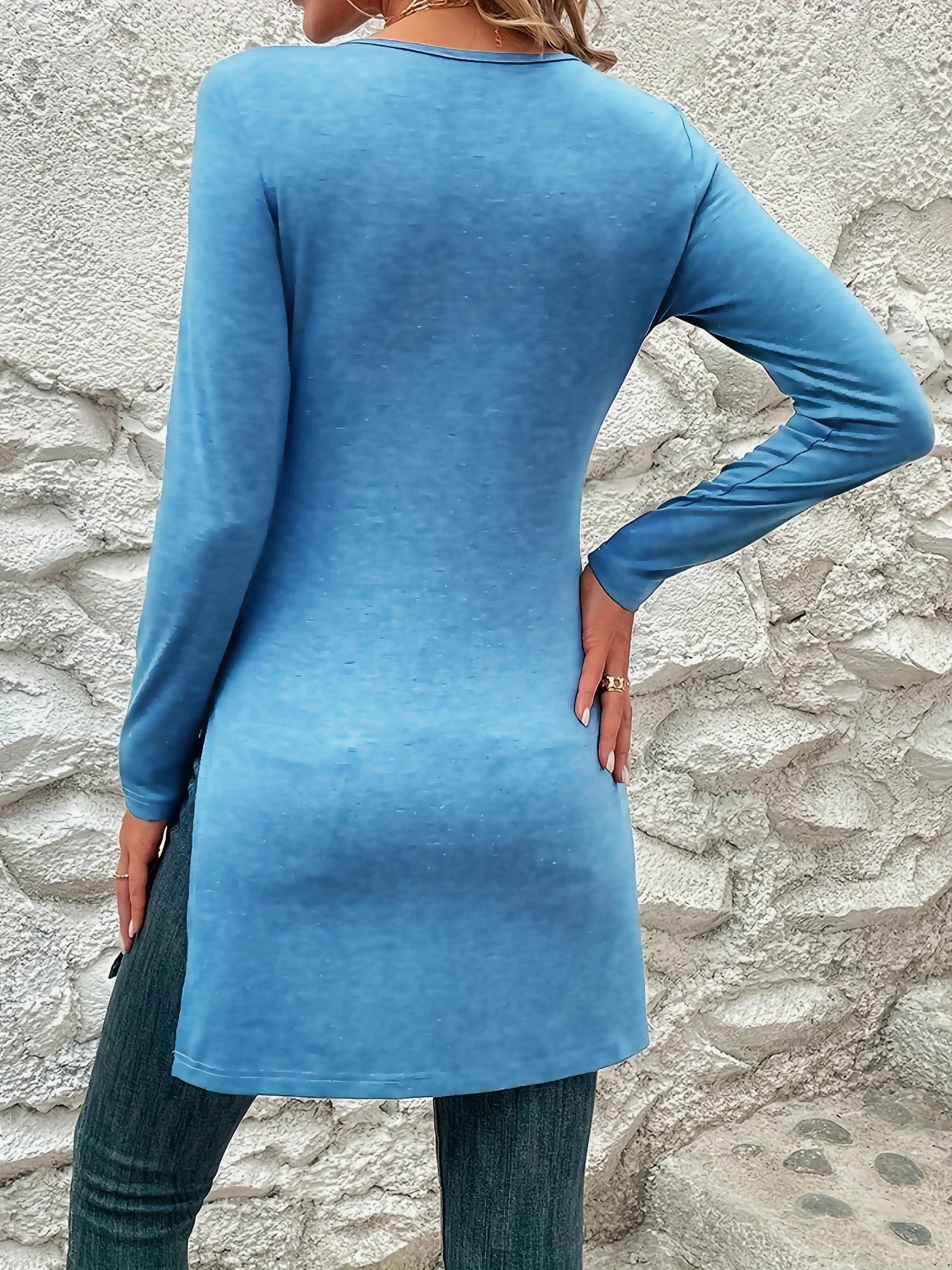 2023 Cross border Foreign Trade Europe and America Spring and Autumn New Children's Long Sleeve Slim Fit Slim Split Long T-shirt