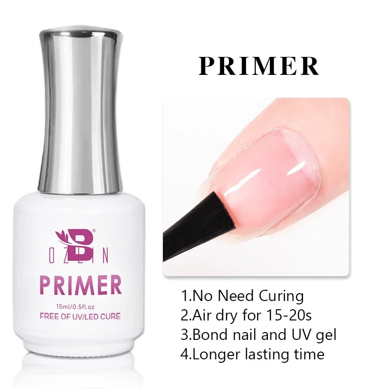 AWStorG15ml 2 IN 1 Crystal Top Coat Transparent Soak Off UV LED Nails Art Manicure Gel Nail Polish Varnishes Primer Function Gel