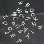 10pcs /26pcs pieces silver English letters drill metal pendant DIY fashion necklace bag pendant earrings material
