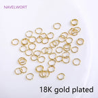 18K Gold Plated Split Rings Connecting Ring Brass Open Jump Rings Accessories For Jewelry DIY Jewelry Material Wholesale