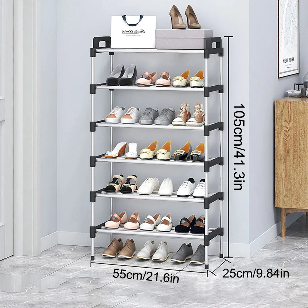 3-7Floor Simple Shoe Rack Multi Layer Dustproof Household Doorstep Shoe Cabinet Storage Space Saving Assembly Of Small Shoe Rack