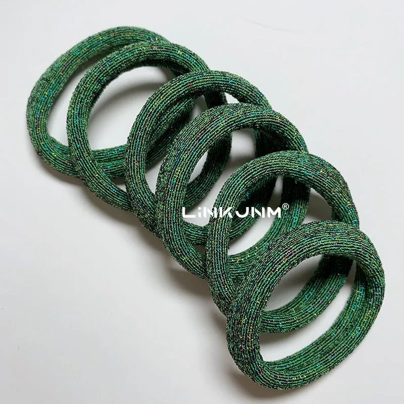 6PCS Women Glitter Hair Scrunchies Girls Elastic Hair Rubber Bands Hair Holder/Gum Hair Accessories Ponytail Hair Holders