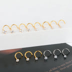 1PC Titanium 18G /20G 1.5/2/2.5/3mm Zircon Gem Nose Stud Piercing Screw Prong CZ Nostril Earring Nariz Piercings Sexy Jewelry