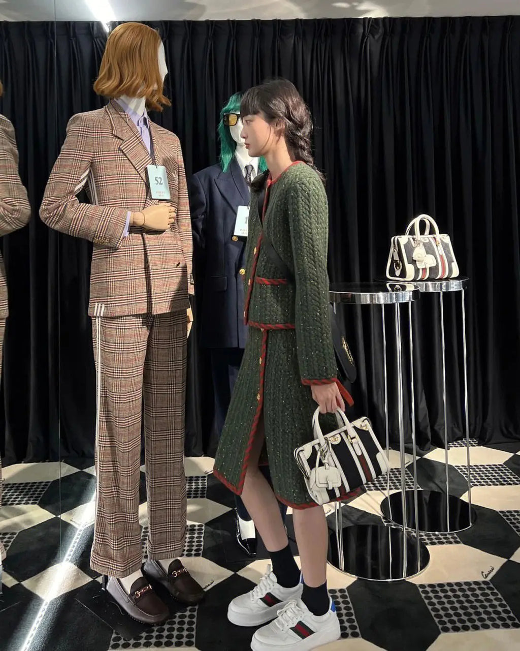 Autumn Winter Womens Two Peice Sets Vintage Knitted Cardigan Full  Elastic Waist  Knee-Length Skirt 2 Piece Set Luxury