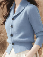 2025 New Spring Autumn Turndown Collar High End Women Knitt Cardigan Sweater Fashion Korean Version Female Knitwear Tops Jacket