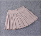 2024 New Best-Selling Pleated Nylon Spandex High Waisted Pocket Skirt With Anti Glare A-Line Sports Tennis Skirt
