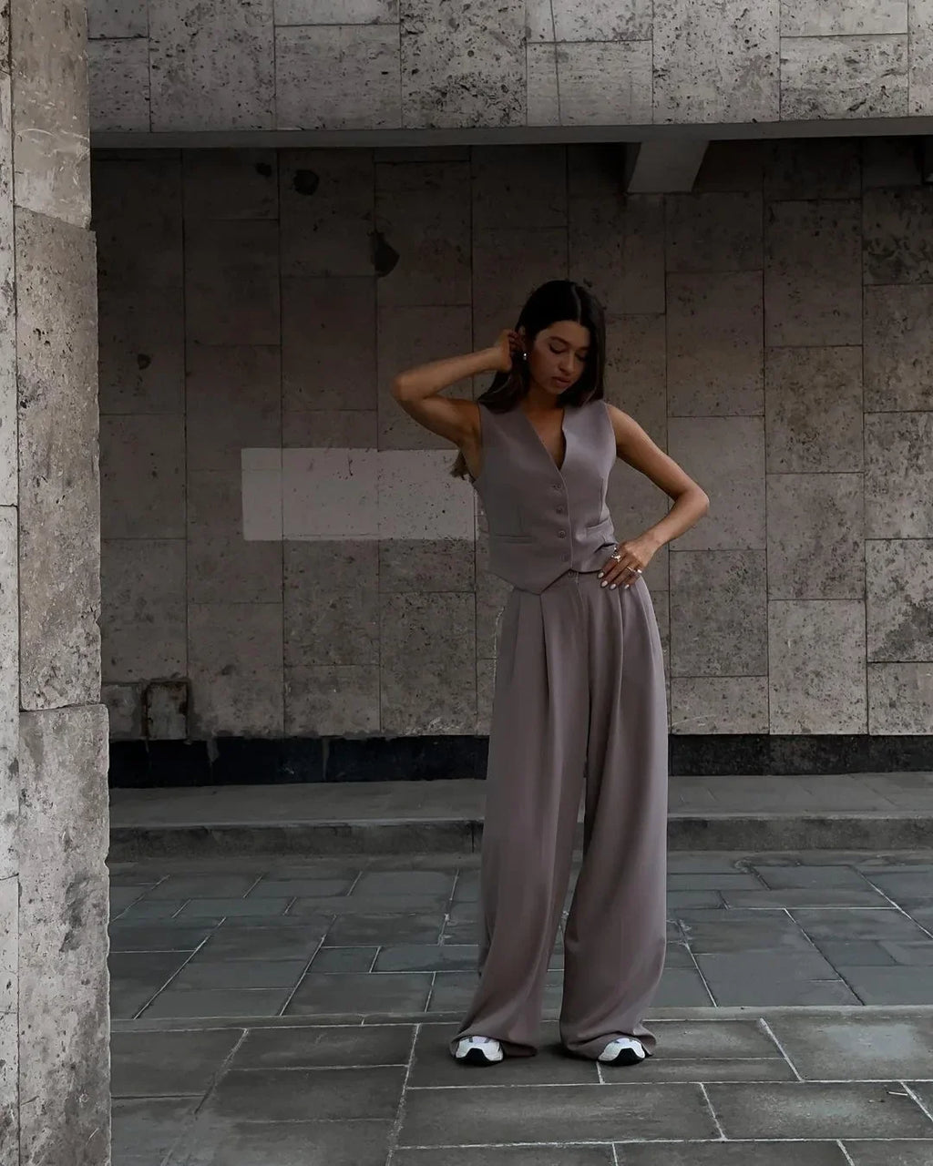 casual sleeveless suit set office lady spring summer elegant slim v-neck blazer tops pants two piece set women outfit 2024