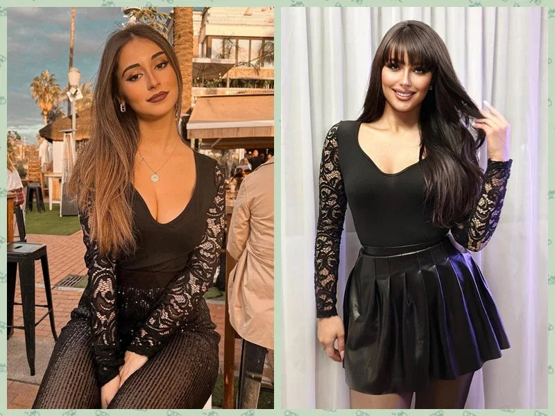 Contrast Lace Long Sleeve Cold Shoulder Bodysuit Women Top Romper Solid Color Fashion Sexy Slim Skinny Bodysuits