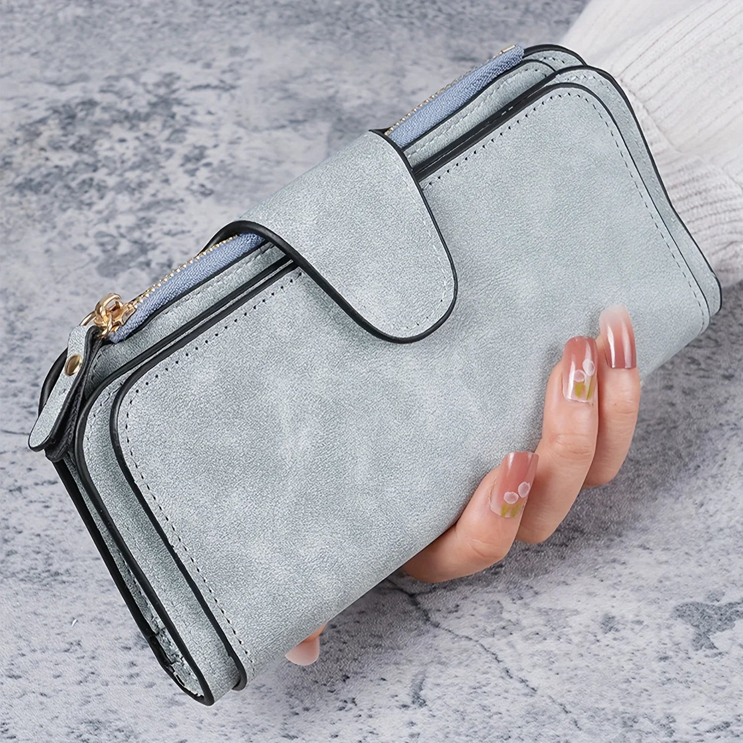 1pc Personalized Photo Custom Women's Long Wallet Custom Picture Coin Purse with Zipper Multi-Card Slot Multifunction Card Hold