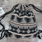 2025 Women Fabric Backpack Female Gypsy Bohemian Boho Chic Aztec Ibiza Tribal Ethnic Cottage Soft Brown Drawstring Rucksack Bags