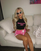 Aesthetic Punk Y2k Crop Top Streetwear Letter Print Cute Grunge Summer Women's Slim Crop Top Emo Girl Fairycore Baby Tee