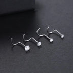 1PC Titanium 18G /20G 1.5/2/2.5/3mm Zircon Gem Nose Stud Piercing Screw Prong CZ Nostril Earring Nariz Piercings Sexy Jewelry