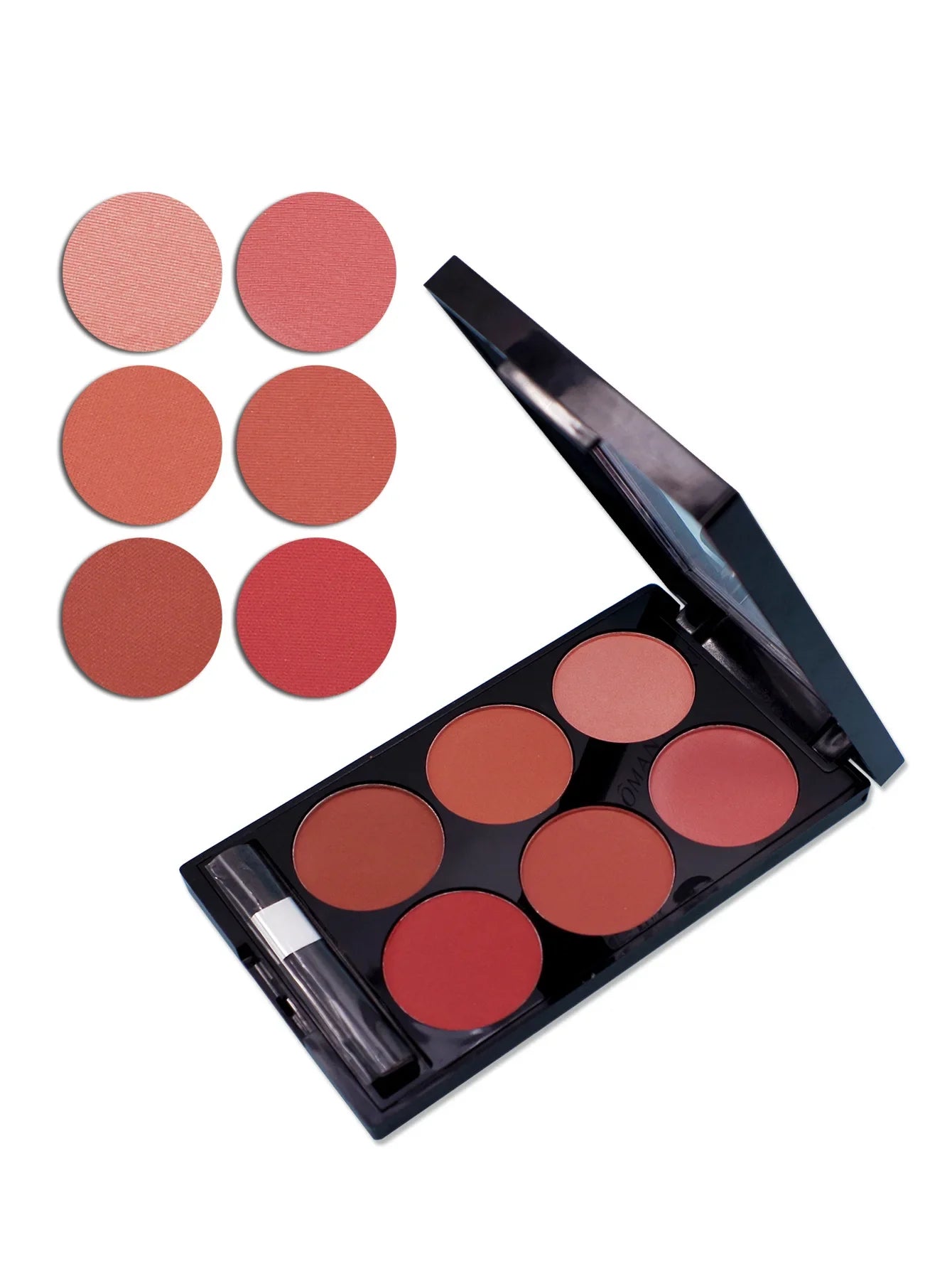 6-color blush and contouring all-in-one palette, pearlescent matte powder makeup palette