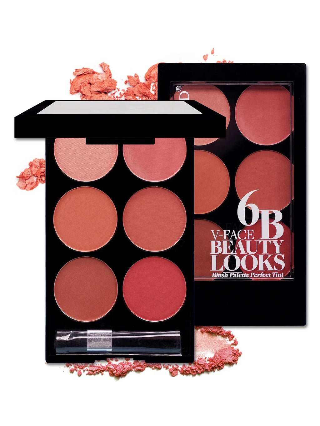 6-color blush and contouring all-in-one palette, pearlescent matte powder makeup palette