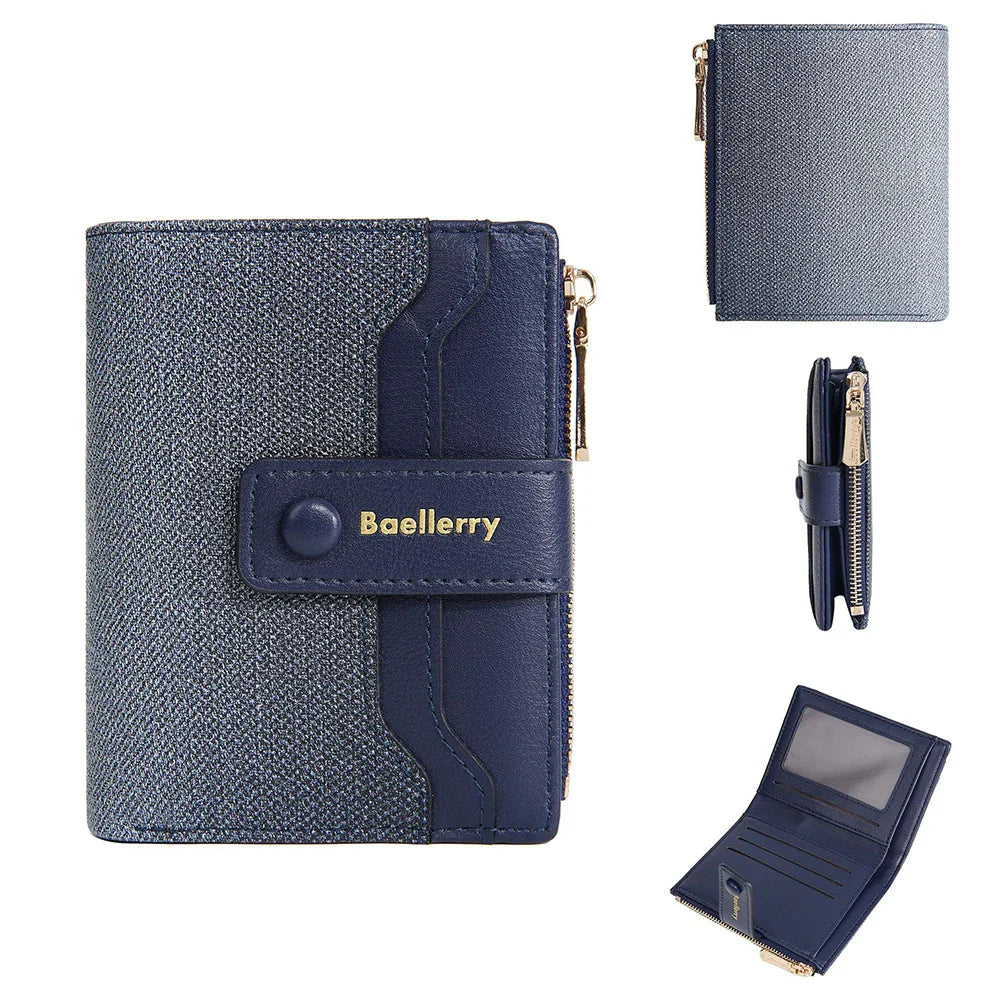 Baellerry High Quality Women Wallets New Simple Short Card Holde Brand Female Purse Photo Holder Coin Pocket Zipper Women Wallet