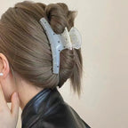 1pc black and white polka dot streamer bow grab clip luxury versatile shark clip hair clip hair grab elegant hair accessories