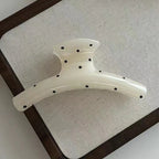 1pc black and white polka dot streamer bow grab clip luxury versatile shark clip hair clip hair grab elegant hair accessories