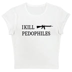 Grunge Punk Hip Hop Y2K Womens T-Shirt Short Sleeve Sexy Slim Chic Fashion Printed Crop Top Gothic Harajuku Emo Girls Streetwear